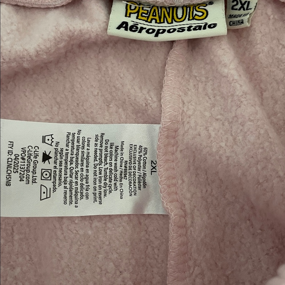 New Aeropostale Peanuts Snoopy Pink Sweatpants Size XXL - Picture 4 of 10